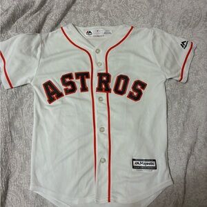 Majestic Kids Astros White and Orange Jose Altuve Jersey